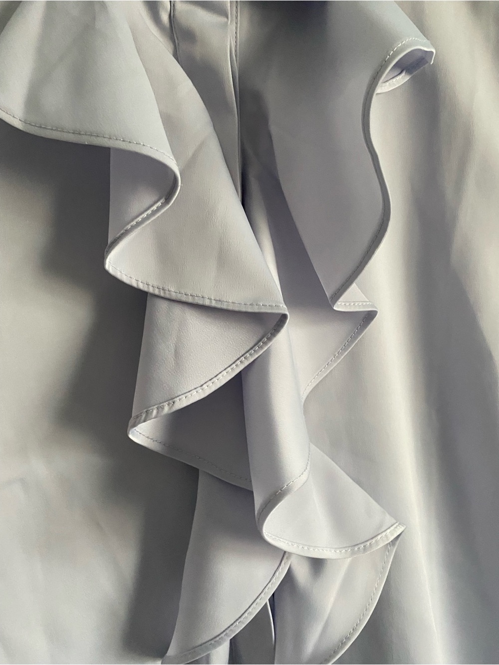 RW&Co. Sleeveless Ruffle Front Blouse - Light Blue - Picture 3 of 5